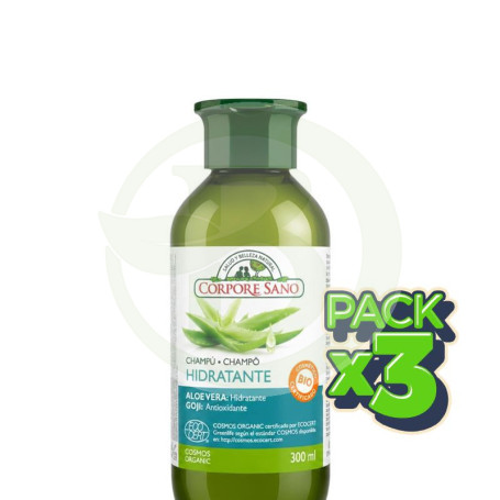Pack 3x Champú Hidratante Ecocert 300Ml. Corpore Sano
