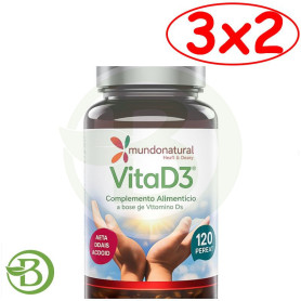 Pack 3x2 VitaD3 4000UI 120 Perlas Mundo Natural