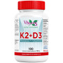 Vitamina D3+K2 Menaquinona Mk7+D3 100 Perlas Vbyotics