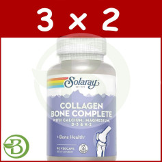 Pack 3x2 Collagen Bone Complete 90 Cápsulas Vegetales Solaray