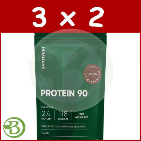 Pack 3x2 Protein 90 Cacao 300G Santiveri