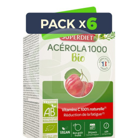 Pack 6x Acerola 1000 (Vitamina C) Bio 24 Comprimidos Superdiet