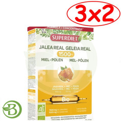 Pack 3x2 Jalea Real Miel + Polen Bio 1500Mg 20 Ampollas Superdiet