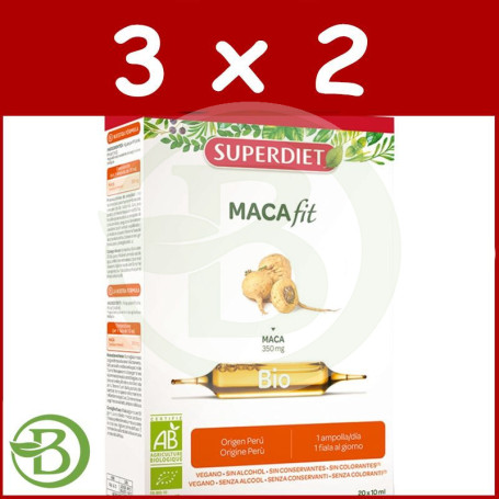 Pack 3x2 Macafit Bio 20 Ampollas Superdiet