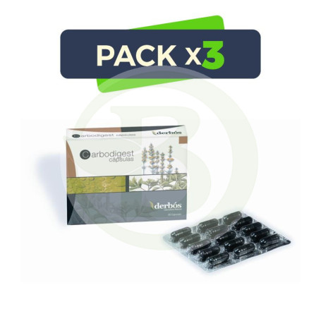 Pack 3x Carbidigest 30 Cápsulas Derbos