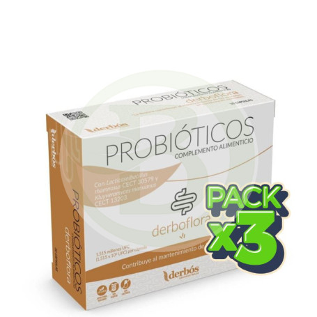 Pack 3x Derboflora 30 Capsulas Derbos