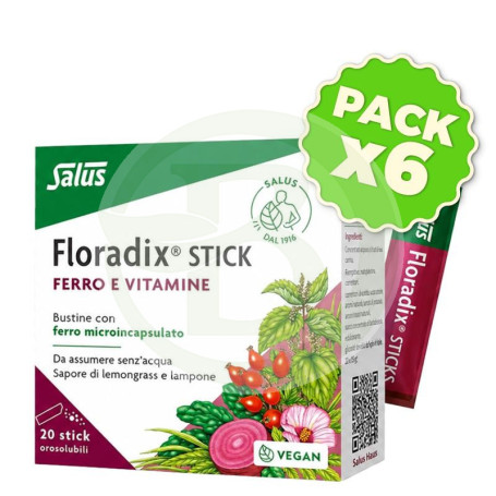 Pack 6x Floradix 20 Sticks Salus