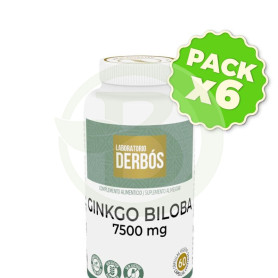 Pack 6x Ginkgo Biloba 7500Mg 60 Cápsulas Vegetales Derbos
