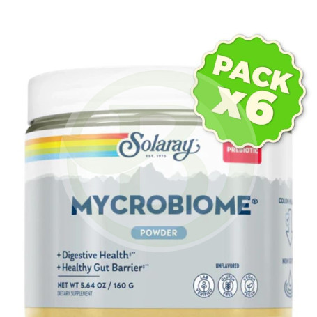 Pack 6x Mycrobiome Powder sin Sabor 160G Solaray