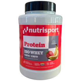 Iso Whey Cero-Cero Sabor Fresa y Plátano 900G Nutrisport