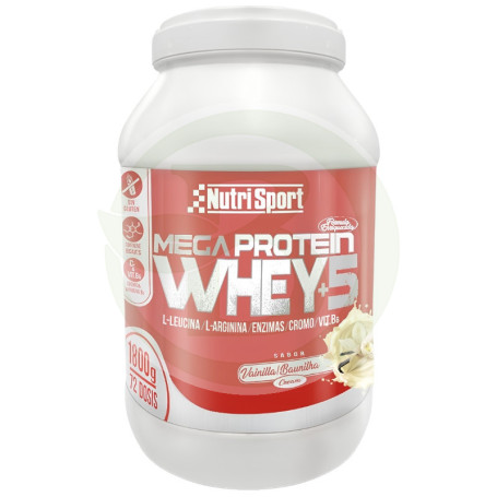 Mega Protein Whey +5 Sabor Vainilla 1800G Nutrisport