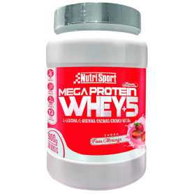 Mega Protein Whey +5 Sabor Fresa 900G Nutrisport