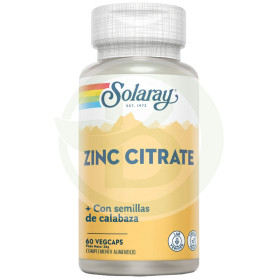 Zinc 25mg + Semilla de Calabaza 50mg 60 cápsulas Solaray