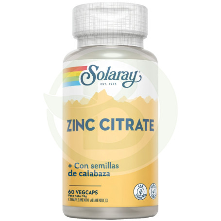 Zinc 25mg + Semilla de Calabaza 50mg 60 cápsulas Solaray
