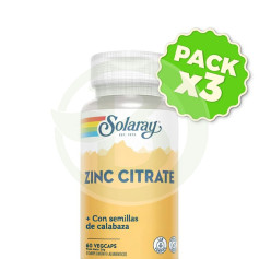 Pack 3x Pack 3x2 Zinc 25mg + Semilla de Calabaza 50mg 60 cápsulas Solaray