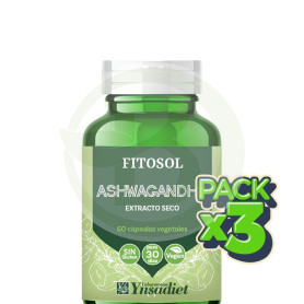 Pack 3x Fitosol Ashwagandha 60 Cápsulas Ynsadiet