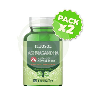 Pack 2x Fitosol Ashwagandha Ksm66 60 Cápsulas Ynsadiet