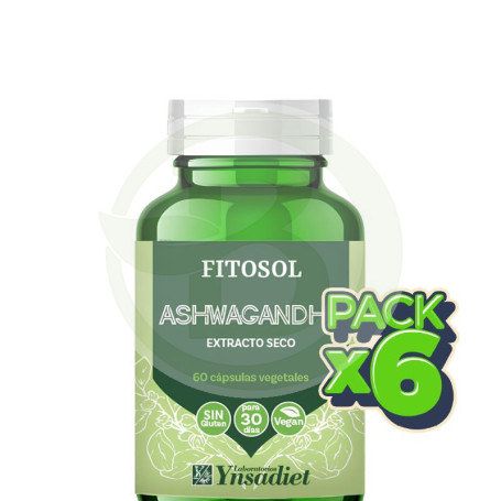 Pack 6x Fitosol Ashwagandha 60 Cápsulas Ynsadiet
