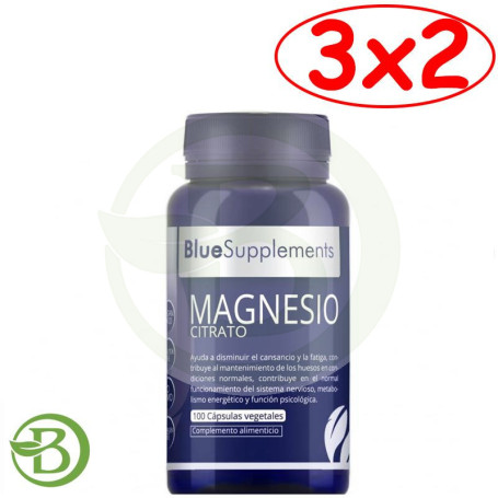 Pack 3x2 Magnesio Citrato 100 Capsulas Ergonat
