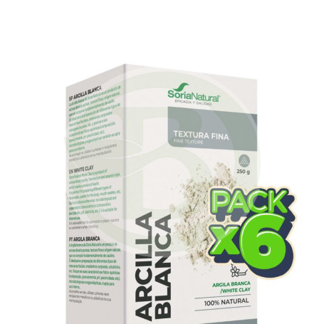 Pack 6x Arcilla Blanca 250Gr. Soria Natural