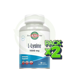 Pack 2x L-Lysine 1000Mg 100 Comprimidos Kal