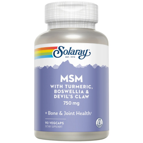 Msm con Cúrcuma, Boswellia y Harpagofito 90 Cápsulas Solaray