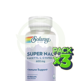 Pack 3x Super Nac 600Mg 60 Cápsulas Vegetales Solaray