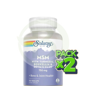 Pack 2x Msm con Cúrcuma, Boswellia y Harpagofito 90 Cápsulas Solaray