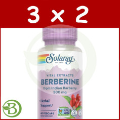Pack 3x2 Berberina 500Mg 60 Cápsulas Vegetales Solaray