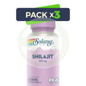 Pack 3x Shilajit 100Mg 30 Cápsulas Vegetales Solaray