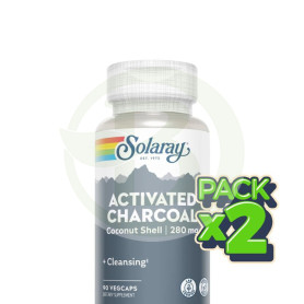 Pack 2x Carbón Activado 90 Cápsulas Vegetales Solaray