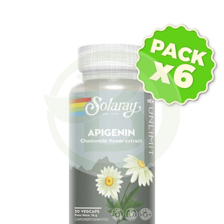 Pack 6x Apigenin Unlimit 30 Cápsulas Vegetales Solaray
