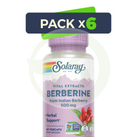 Pack 6x Berberina 500Mg 60 Cápsulas Vegetales Solaray