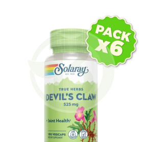 Pack 6x Raíz De Harpagofito 525Mg 100 Cápsulas Vegetales Solaray
