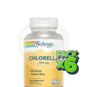 Pack 6x Chlorella 1500Mg 120 Comprimidos Solaray