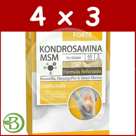 Pack 4x3 Kondrosamina Msm Forte 60 comprimidos Dietmed