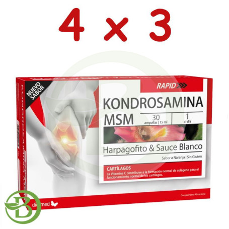 Pack 4x3 Kondrosamina Msm Rapid 30 ampollas Dietmed