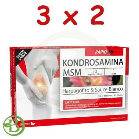 Pack 3x2 Kondrosamina Rapid 30 Ampollas Dietmed