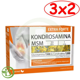 Pack 3x2 Kondrosamina Msm Extra Forte 20 sobres Dietmed