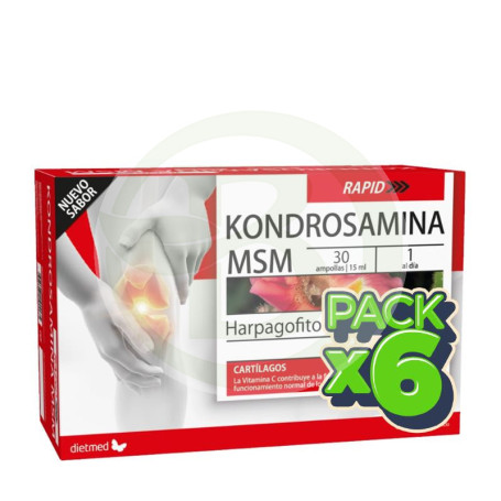 Pack 6x Kondrosamina Msm Rapid 30 ampollas Dietmed