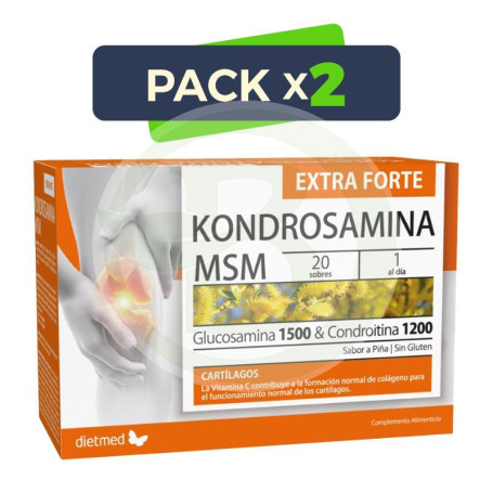 Pack 2x Kondrosamina Msm Extra Forte 20 sobres Dietmed