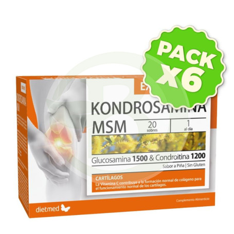 Pack 6x Kondrosamina Msm Extra Forte 20 sobres Dietmed