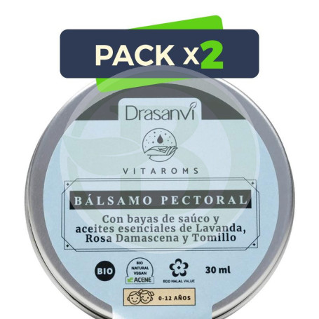 Pack 2x Bálsamo Pectoral Infantil Bio Vitaroms 30Ml Drasanvi