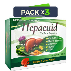 Pack 3x Hepacuid 60 Cápsulas Golden Green