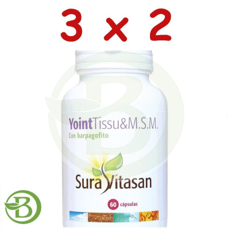 Pack 3x2 Yoint Tissu y MSM con Harpagofito 60 Cápsulas Sura Vitasan