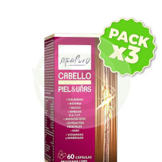 Pack 3x Cabello Piel y Uñas 60 Cápsulas Estado Puro