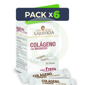 Pack 6x Colágeno con Magnesio 20 Sticks Fresa Ana Mª Lajusticia
