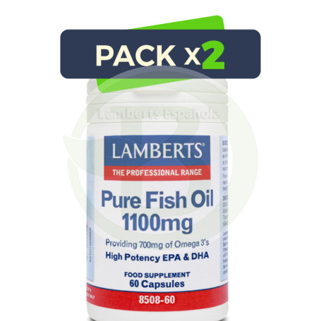Pack 2x Aceite de Pescado Puro 1100Mg. 60 Cápsulas Lamberts