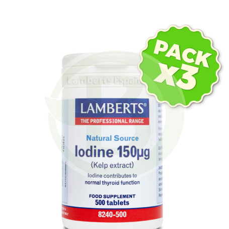 Pack 3x Iodo 150µg. Lamberts