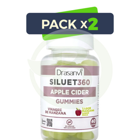 Pack 2x Siluet 360º Vinagre De Manzana 40 Gominolas Drasanvi